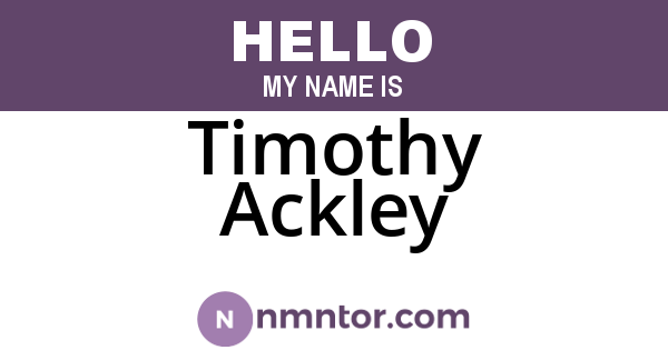 Timothy Ackley