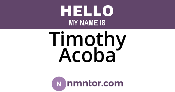 Timothy Acoba