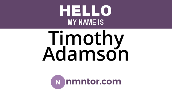 Timothy Adamson