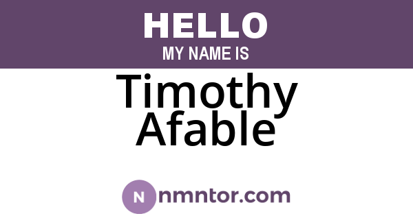 Timothy Afable