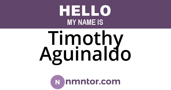 Timothy Aguinaldo