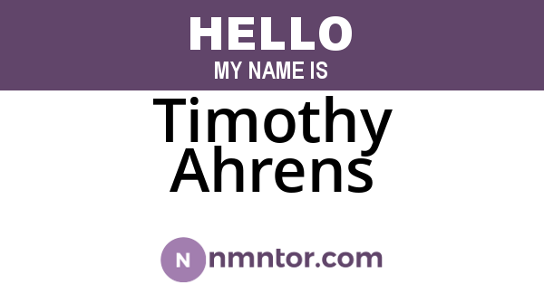 Timothy Ahrens