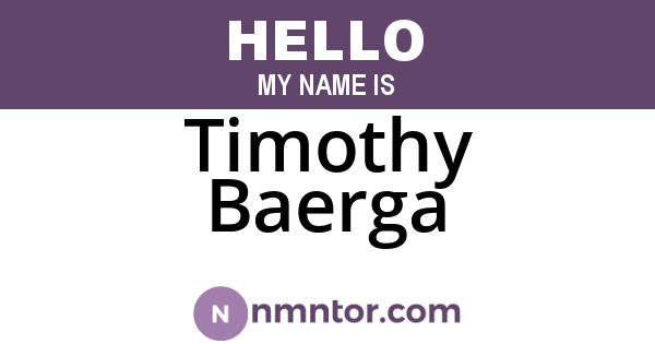 Timothy Baerga