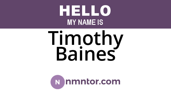 Timothy Baines
