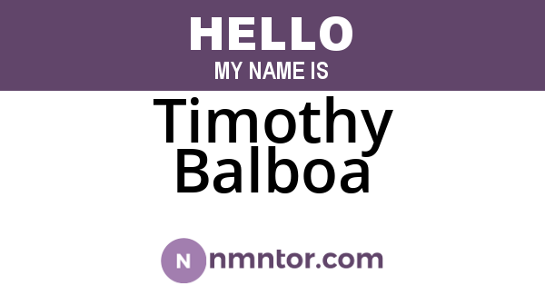 Timothy Balboa