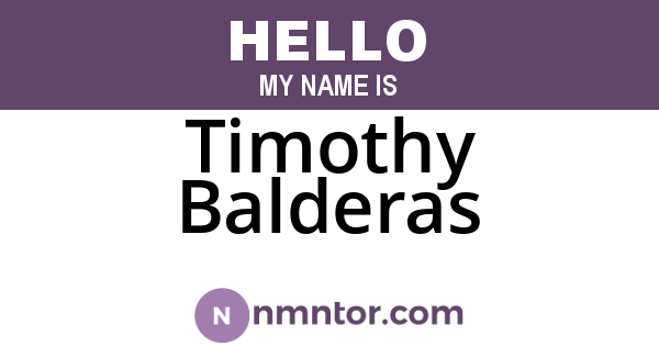 Timothy Balderas