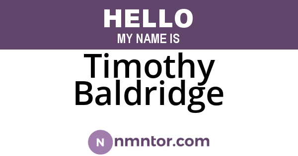 Timothy Baldridge