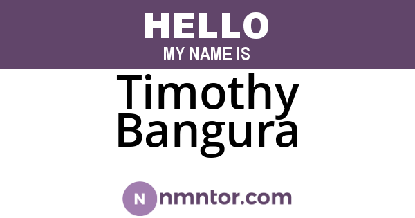 Timothy Bangura