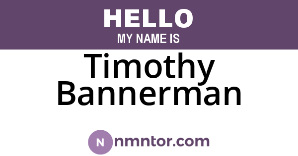 Timothy Bannerman