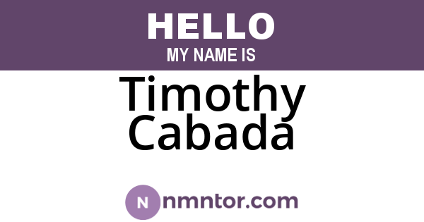 Timothy Cabada