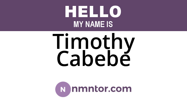 Timothy Cabebe