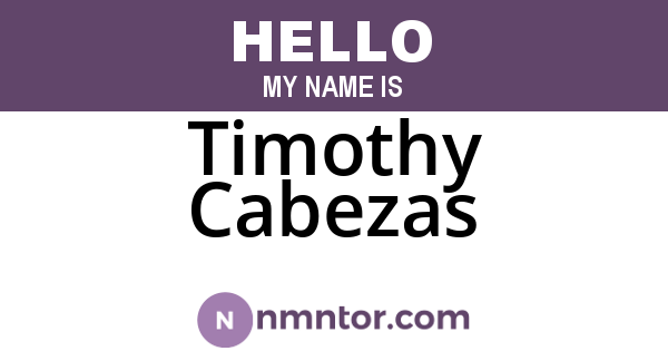 Timothy Cabezas