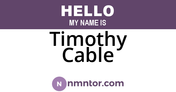 Timothy Cable