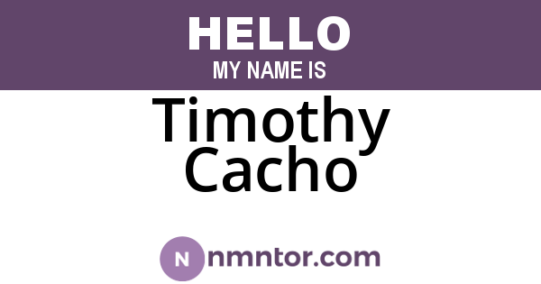 Timothy Cacho