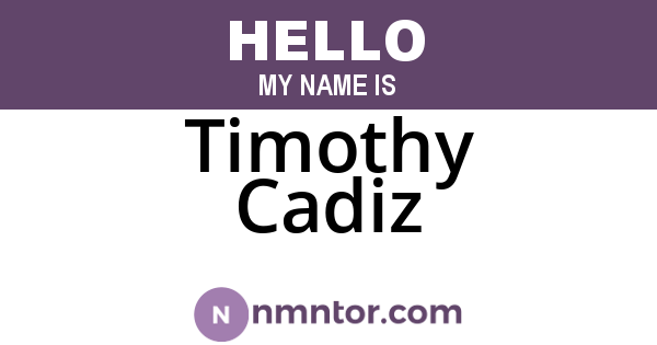 Timothy Cadiz