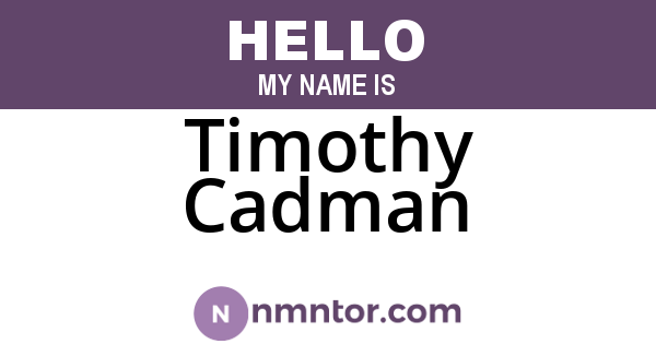 Timothy Cadman