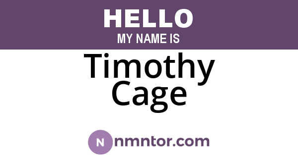 Timothy Cage