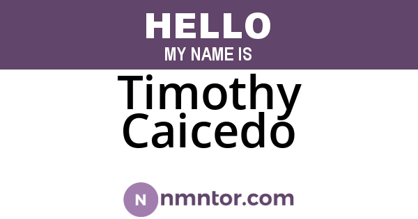 Timothy Caicedo