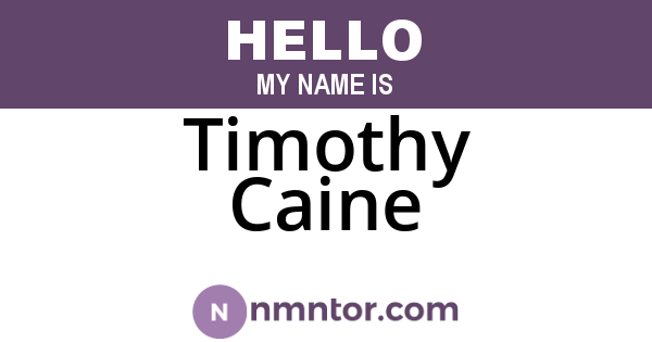 Timothy Caine