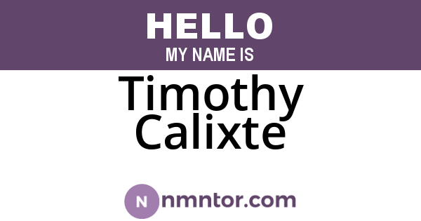 Timothy Calixte