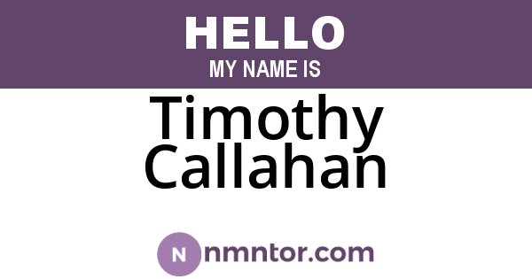 Timothy Callahan