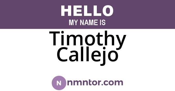 Timothy Callejo
