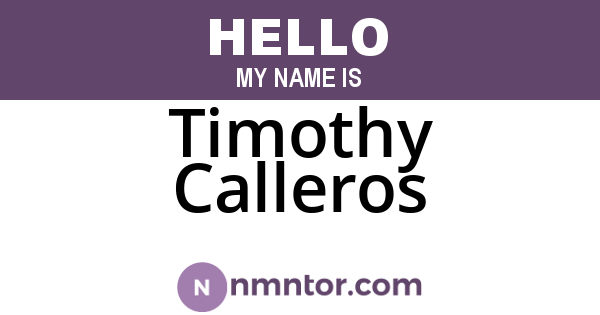 Timothy Calleros