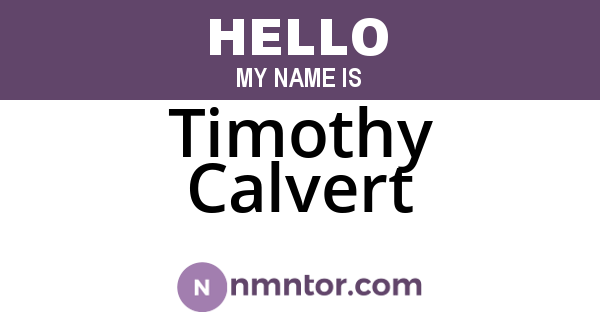 Timothy Calvert