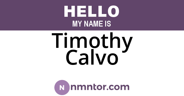 Timothy Calvo