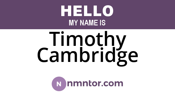 Timothy Cambridge