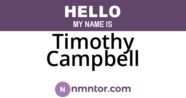 Timothy Campbell