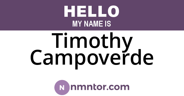 Timothy Campoverde