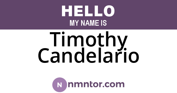 Timothy Candelario