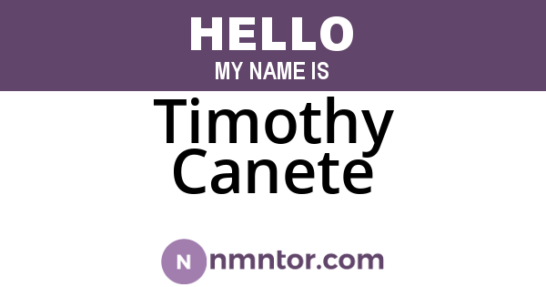 Timothy Canete