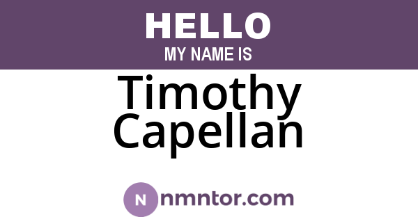 Timothy Capellan