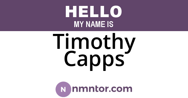 Timothy Capps