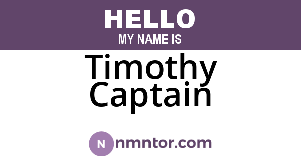 Timothy Captain