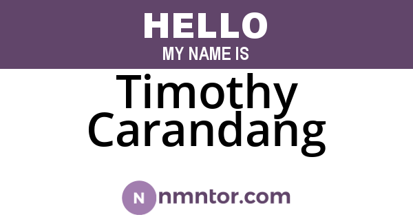 Timothy Carandang