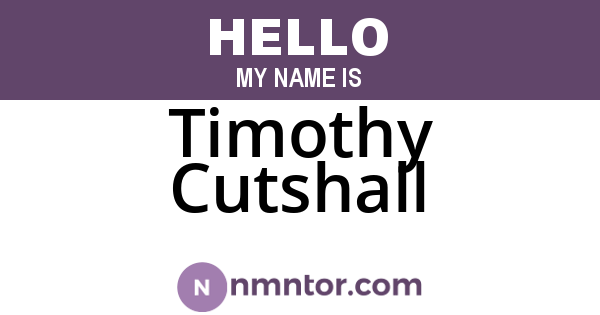 Timothy Cutshall