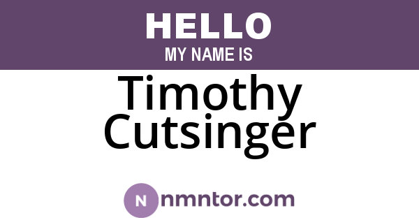 Timothy Cutsinger