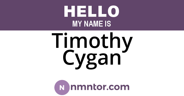 Timothy Cygan