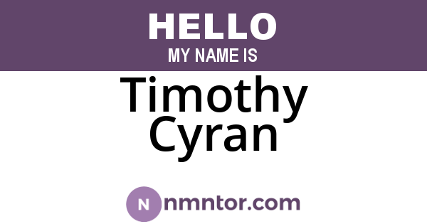 Timothy Cyran
