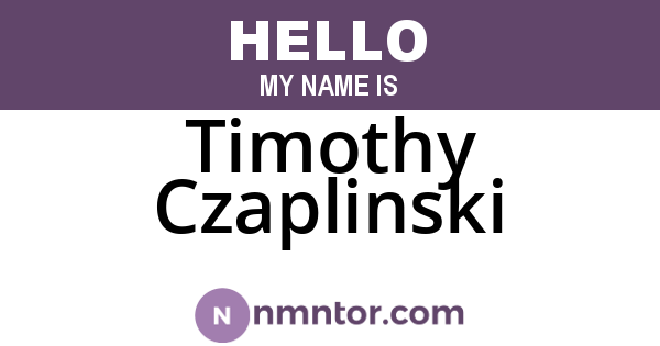 Timothy Czaplinski