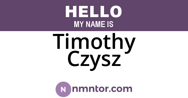 Timothy Czysz