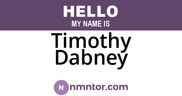 Timothy Dabney