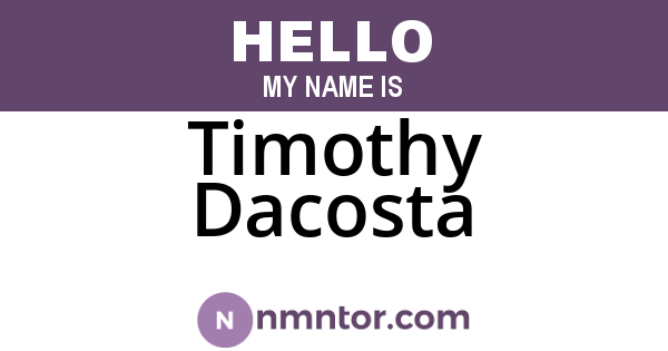 Timothy Dacosta