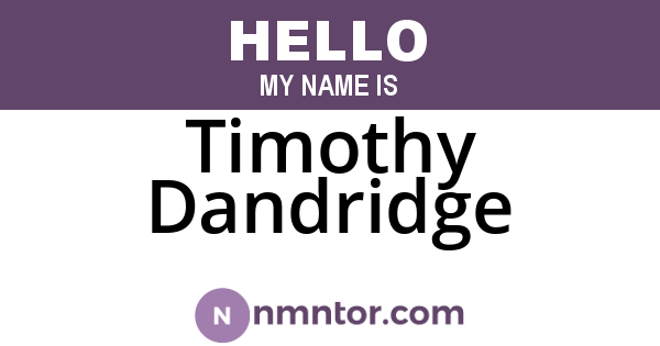 Timothy Dandridge