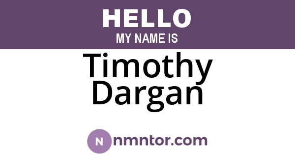 Timothy Dargan