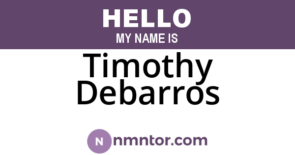 Timothy Debarros