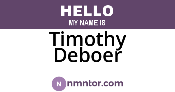 Timothy Deboer